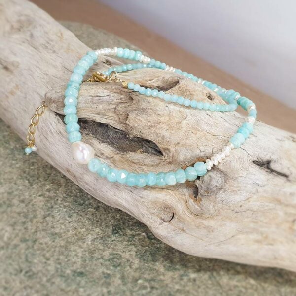 Collier ras de cou en amazonite ANDAMAN