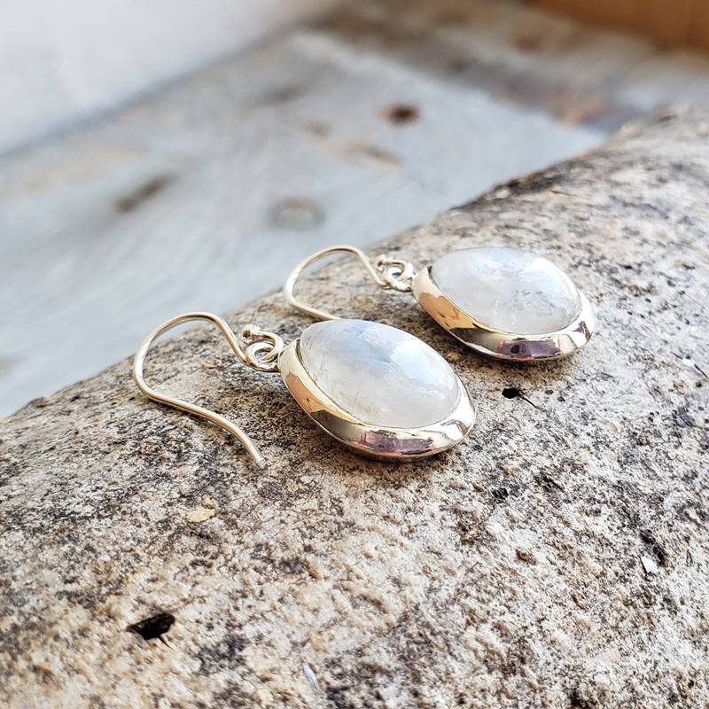 Boucles d'oreilles pierre de lune gouttes