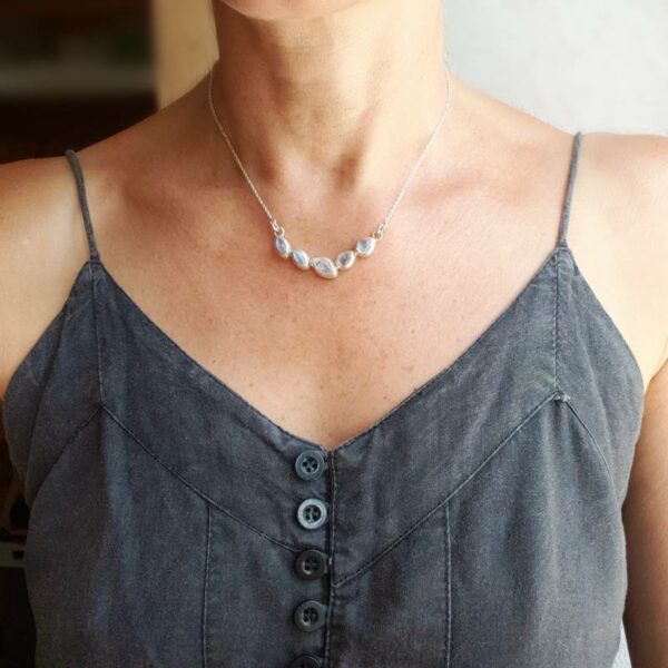 Collier pierre de lune argent PETITES GOUTTES