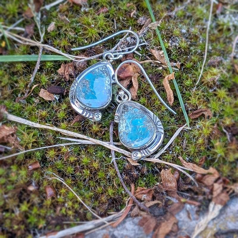 Boucles d'oreilles turquoise argent AMDO Boucles d'oreilles turquoise argent AMDO