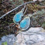 Boucles d'oreilles turquoise argent AMDO