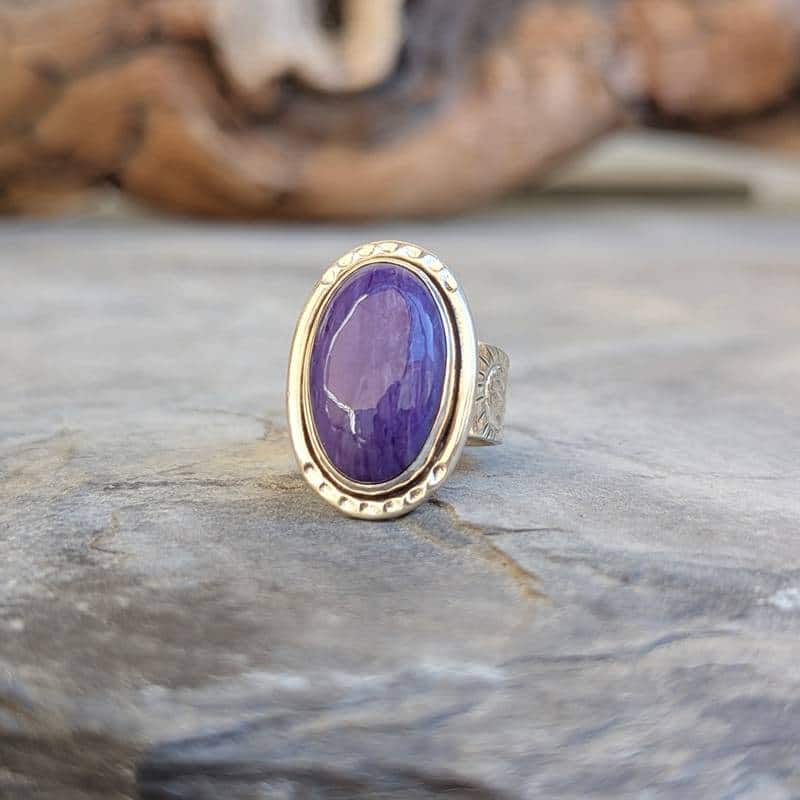 Bague charoïte argent Bague charoïte argent