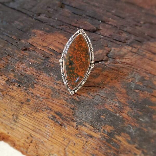 Bague en jaspe unakite