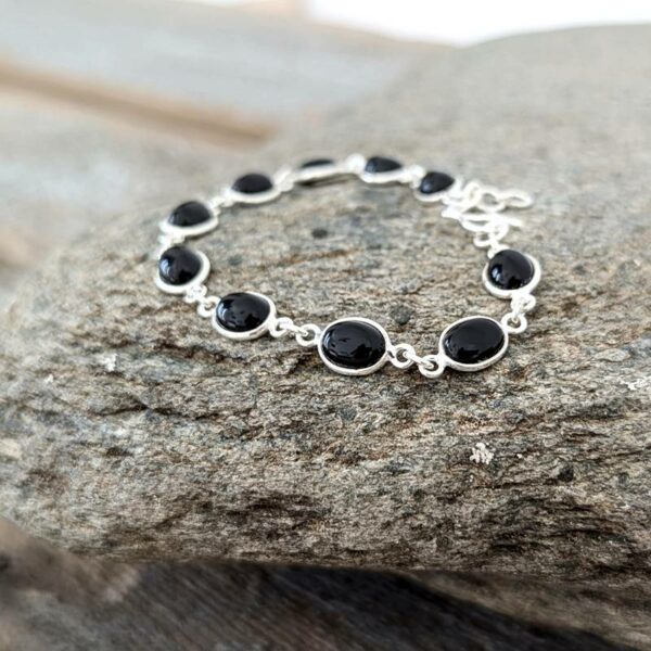 Bracelet argent et onyx