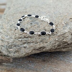 Bracelet argent et onyx