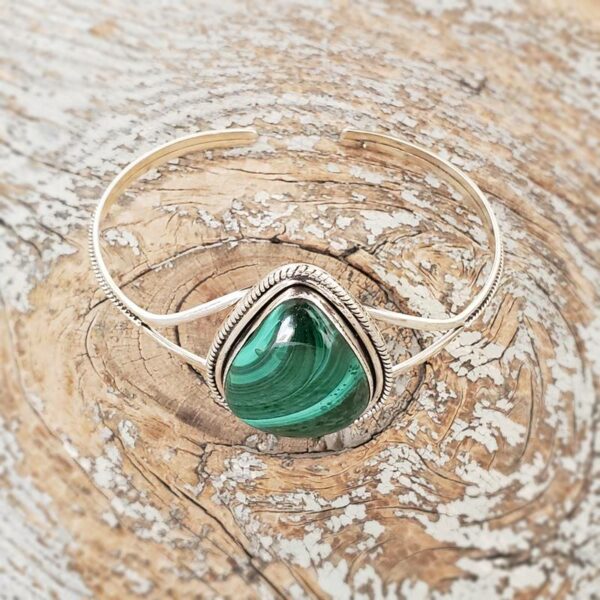 Bracelet argent malachite NATURE