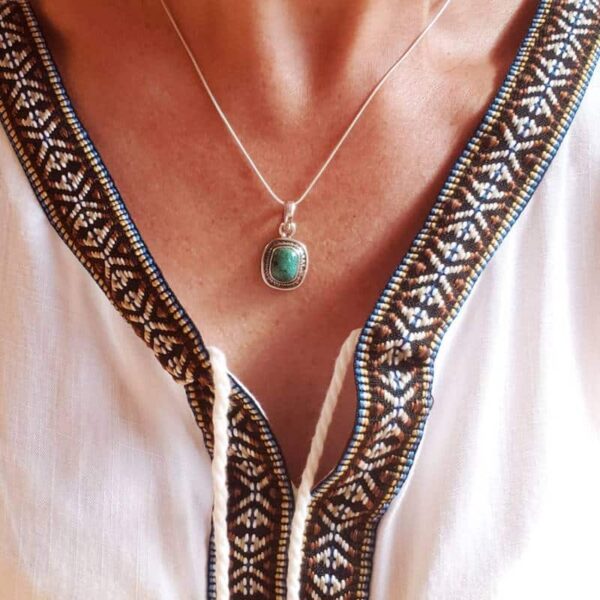 Pendentif en turquoise naturelle LHASSA