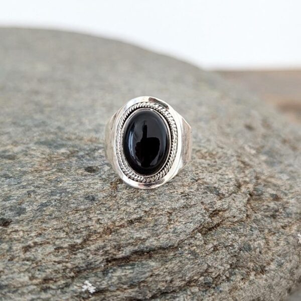 Bague onyx argent