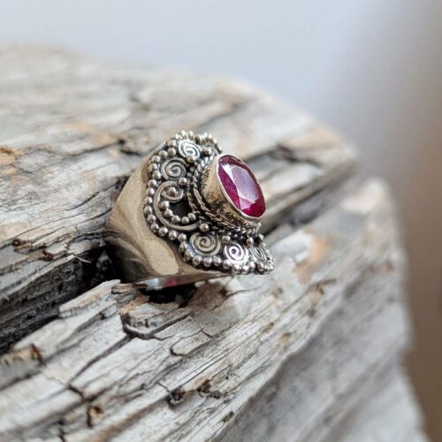 Bague rubis indien argent