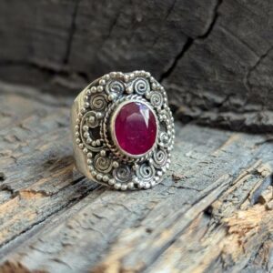 Bague rubis indien argent