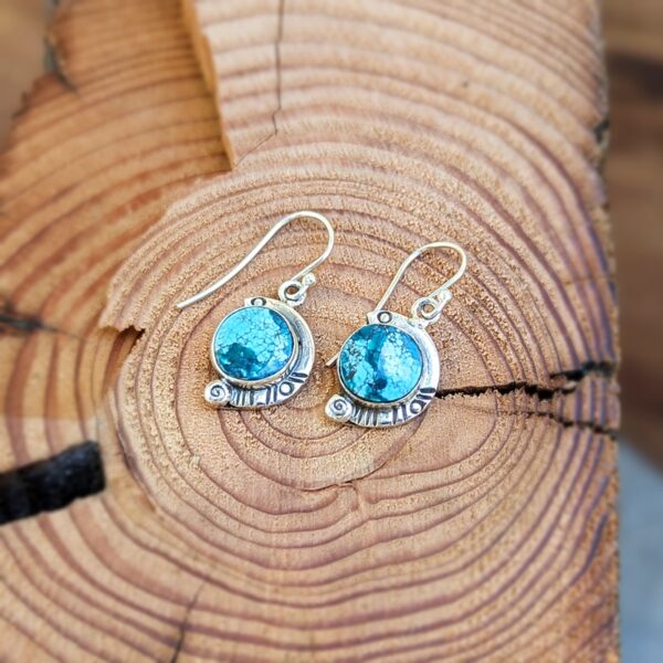 Boucles d'oreilles argent et turquoise