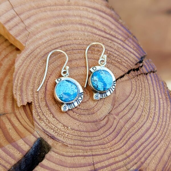 Boucles d'oreilles argent et turquoise