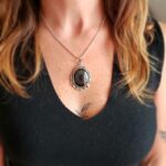 Pendentif obsidienne argent