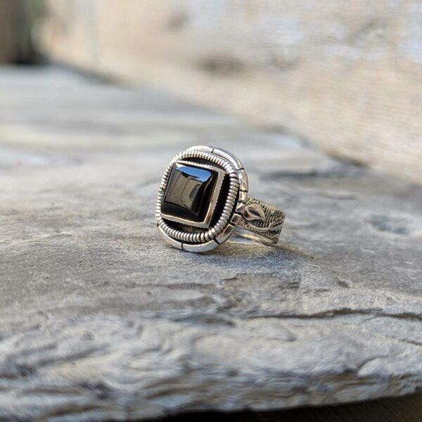 Bague onyx argent