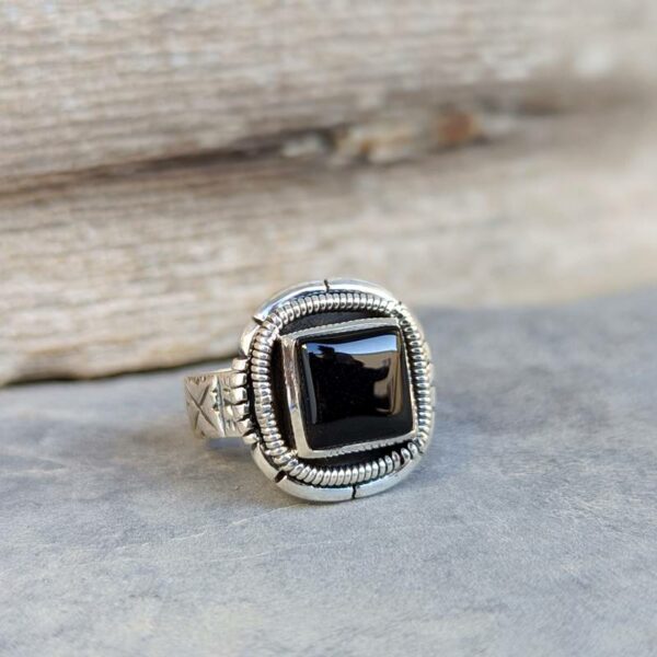 Bague onyx argent