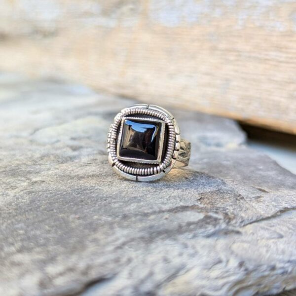 Bague onyx argent