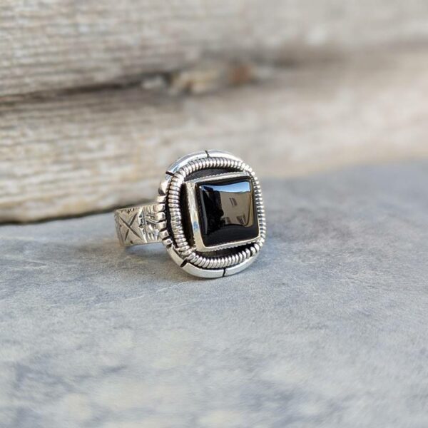 Bague onyx argent