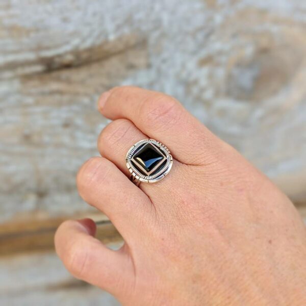 Bague onyx argent