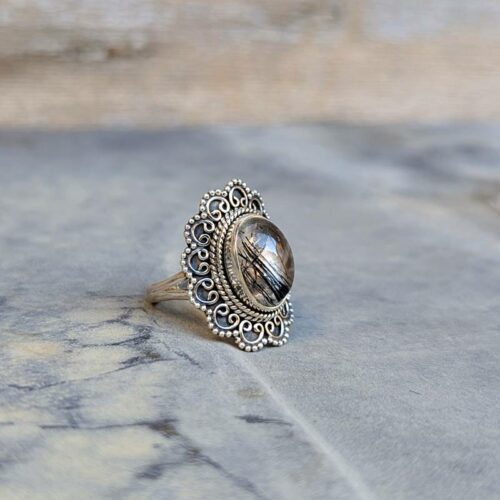 Bague quartz rutile