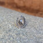 Bague quartz rutile argent
