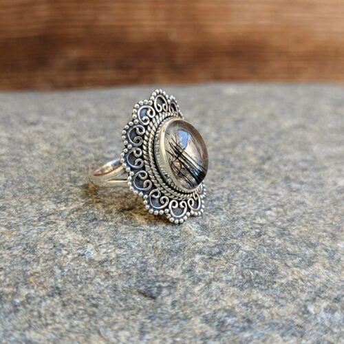 Bague quartz rutile