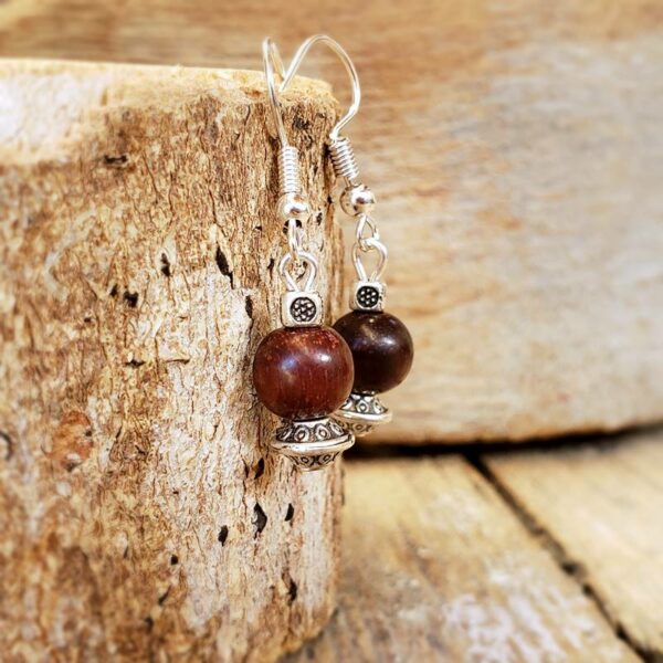 Boucles d'oreilles en bois de rose