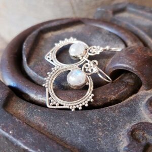 Boucles d'oreilles pierre de lune argent