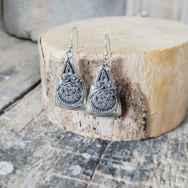 Boucles d'oreilles ethniques chic argent