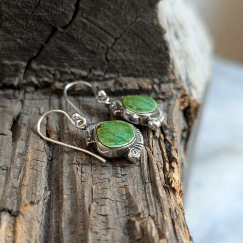 Boucles d'oreilles turquoise argent LHĖ