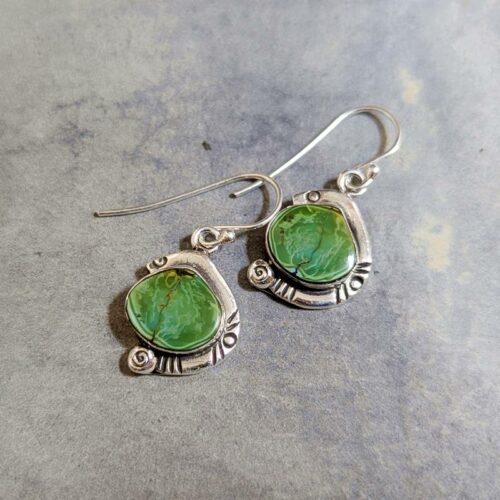 Boucles d'oreilles turquoise argent LHĖ