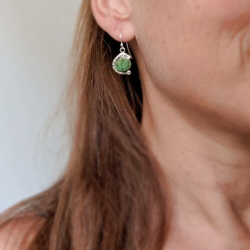 Boucles d'oreilles turquoise argent LHĖ