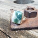 Bague contemporaine argent pierre hémimorphite