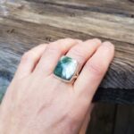 Bague contemporaine argent pierre hémimorphite