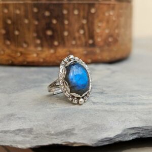 Bague ethnique labradorite argent BOMBAY