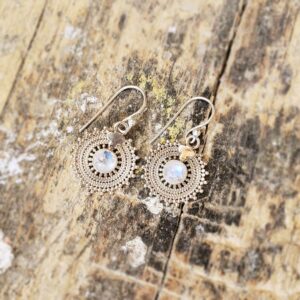 Boucles d'oreilles pierre de lune argent