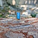 Bracelet jonc labradorite bleu