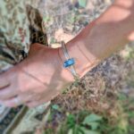 Bracelet jonc labradorite bleu