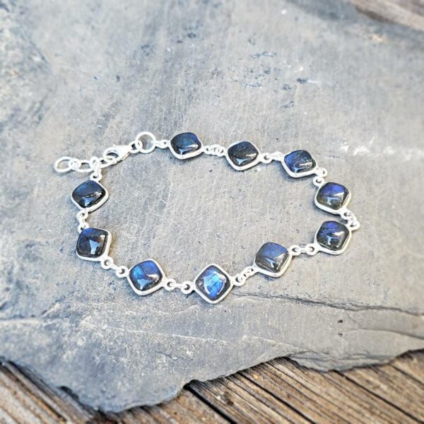 Bracelet labradorite argent réglable