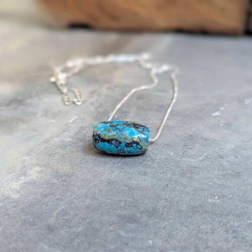 Collier turquoise argent DZI