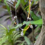 Collier double rang en calcite jaune