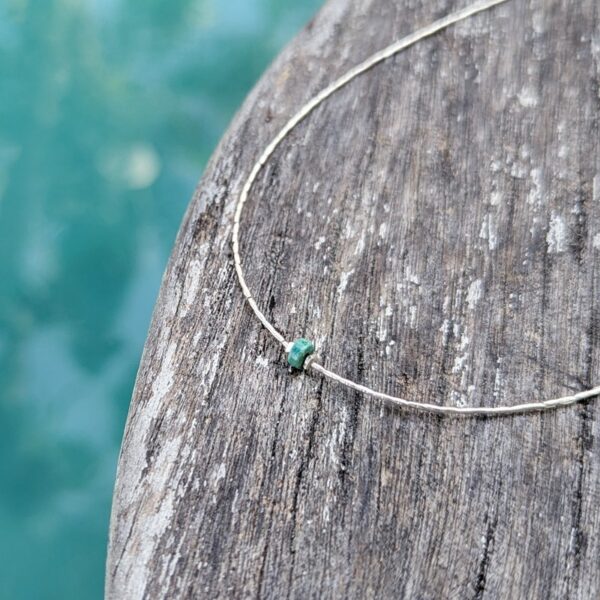 Collier ras de cou turquoise argent