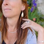 Longues boucles d'oreilles martelées argent