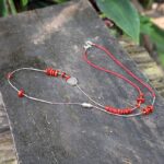 Rode koraal en zilveren ketting