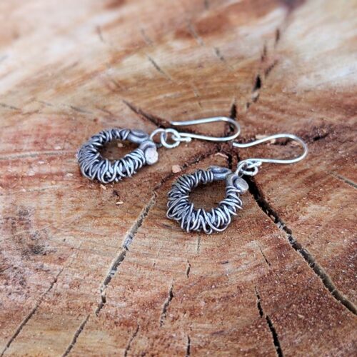Boucles d'oreille argent vintage INDRA