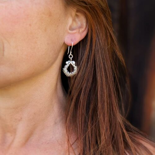 Boucles d'oreille argent vintage INDRA