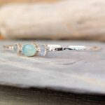 Bracelet jonc argent et calcédoine POÉTIQUE