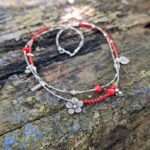 Collier en corail rouge et argent