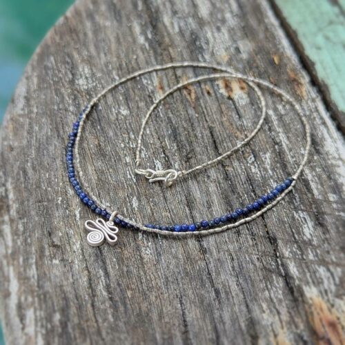Collier lapis lazuli argent Koh Samui