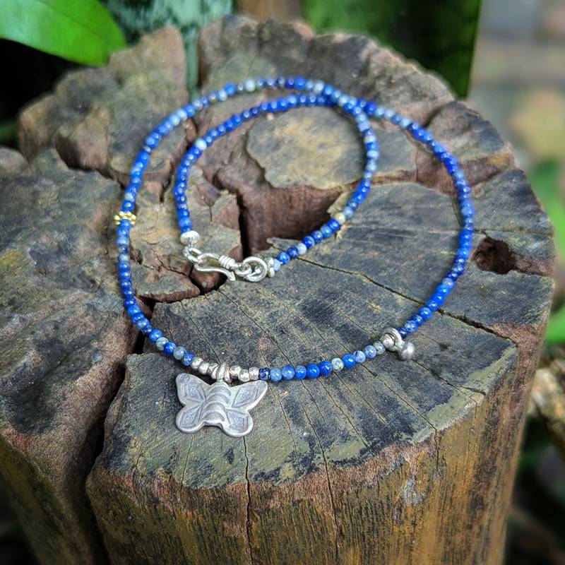 Collier lapis lazuli PAPILLON
