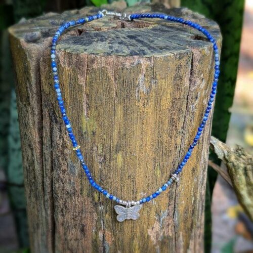 Collier en lapis lazuli et argent PAPILLON